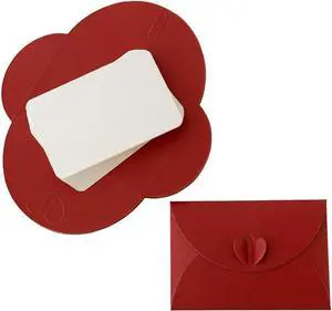 25 Set Mini Gift Card Envelopes with Blank Cards, Pearlescent Paper Envelopes with Heart Shaped Clasp for Wedding, Party Invitations (Red) 25 Set Mini Gift Card Envelopes with Blank Cards, Pearlescent Paper Envelopes with Heart Shaped Clasp for Wedding, Party Invitations (Red)