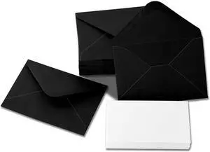 50 Packs Gift Card Envelopes with Blank Cards (50, Black, 4x2.75) | Mini envelope 120GSM Black business card envelope small card envelope for gift card 50 Packs Gift Card Envelopes with Blank Cards (50, Black, 4x2.75) | Mini envelope 120GSM Black business card envelope small card envelope for gift card