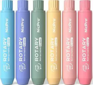 Nicpro 6 Pack Rotary Retractable Erasers, Soft TPE Twist Eraser-Rainbow | Cute Eraser, Clean Erasing Large Pencil Eraser for Students Kids, School Supplies, Office, Stationary, Drawing & Journaling Nicpro 6 Pack Rotary Retractable Erasers, Soft TPE Twist Eraser-Rainbow | Cute Eraser, Clean Erasing Large Pencil Eraser for Students Kids, School Supplies, Office, Stationary, Drawing & Journaling
