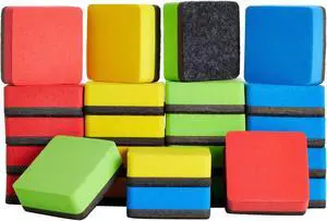 Juvale 24-Pack Square Magnetic Mini Dry Erase Erasers - 2 x 0.8 in & 4 Colors - Magnetic Whiteboard Erasers - School Supplies & Classroom Must Haves Juvale 24-Pack Square Magnetic Mini Dry Erase Erasers - 2 x 0.8 in & 4 Colors - Magnetic Whiteboard Erasers - School Supplies & Classroom Must Haves