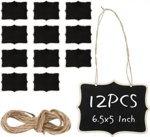 12 Pcs Mini Wooden Chalkboard Signs for Message Board Signs, Mini Chalkboards Hanging Price Tags with String, 6.5x5 Inch Rectangle Chalkboards Message Board Hanging Signs for Party Buffet Food 12 Pcs Mini Wooden Chalkboard Signs for Message Board Signs, Mini Chalkboards Hanging Price Tags with String, 6.5x5 Inch Rectangle Chalkboards Message Board Hanging Signs for Party Buffet Food