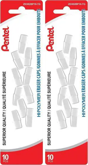 Pentel Hi-Polymer Eraser | White Cap | 10-Pack | Pack of 2 Pentel Hi-Polymer Eraser | White Cap | 10-Pack | Pack of 2