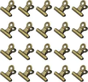 20 Pieces Metal Bulldog Binder Clips, 1.2 Inch Hinge Paper Clips Clamps for Food Bags, Pictures Photos, Art Crafts, Home Office Supplies (Bronze) 20 Pieces Metal Bulldog Binder Clips, 1.2 Inch Hinge Paper Clips Clamps for Food Bags, Pictures Photos, Art Crafts, Home Office Supplies (Bronze)
