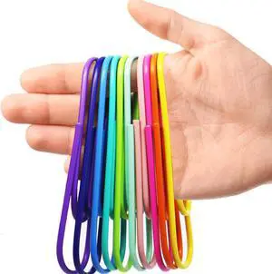 40 PCS Jumbo Paper Clips, Vinyl Coated Multicolored Large Mega Paperclips | Office, School, Document Organizing, Office Supply Accessories, Multiple Colors, Strong Metal Construction, Good Quality 40 PCS Jumbo Paper Clips, Vinyl Coated Multicolored Large Mega Paperclips | Office, School, Document Organizing, Office Supply Accessories, Multiple Colors, Strong Metal Construction, Good Quality