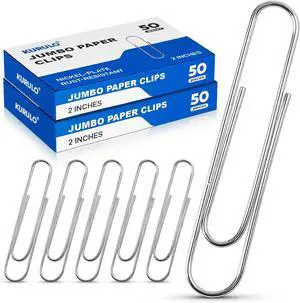 Large Paper Clips, KURULO 100pcs 2 Inches Paper Clips Large Silver | Smooth Recyclable Big Paperclips for Office Home School, Rustproof & Durable Jumbo Paper Clip Large Paper Clips, KURULO 100pcs 2 Inches Paper Clips Large Silver | Smooth Recyclable Big Paperclips for Office Home School, Rustproof & Durable Jumbo Paper Clip