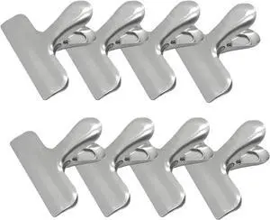 8 Pack Metal Chip Clips, 3 Inch Food Bag Clips, Silver | Stainless Steel Heavy Duty Air Tight Seal, Durable Metal Clamps for Kitchen and Office 8 Pack Metal Chip Clips, 3 Inch Food Bag Clips, Silver | Stainless Steel Heavy Duty Air Tight Seal, Durable Metal Clamps for Kitchen and Office