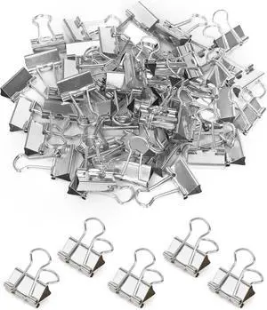 Binder Clips 50 Pack 0.75 in Small Paper Clips for Office | Paper Binder Clips, Silver, Metal, Paper Clamps, for Organizing Files, Notes, Documents, Office, Home and School Use Binder Clips 50 Pack 0.75 in Small Paper Clips for Office | Paper Binder Clips, Silver, Metal, Paper Clamps, for Organizing Files, Notes, Documents, Office, Home and School Use