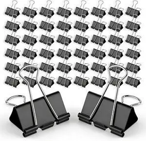 CableGeeker Medium Binder Clips, 1.25 Inch, 48-Pack, Black | Strong grip, rust-resistant metal, smooth edges, holds up to 150 sheets, for documents, cables, food bags, and photos CableGeeker Medium Binder Clips, 1.25 Inch, 48-Pack, Black | Strong grip, rust-resistant metal, smooth edges, holds up to 150 sheets, for documents, cables, food bags, and photos