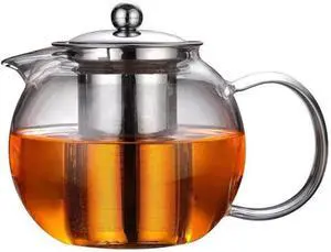 Glass Teapot with Removable Infuser Stovetop & Microwave Safe Borosilicate Clear Glass Teapot (22OZ) Glass Teapot with Removable Infuser Stovetop & Microwave Safe Borosilicate Clear Glass Teapot (22OZ)