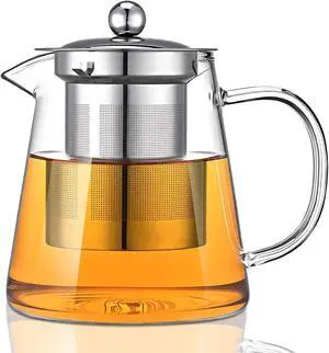 Glass Teapot, Tea Pot with Removable Infusers for Loose Tea, Borosilicate Glass Tea Kettle Tea Maker Stovetop for Party, Camping,Travel (550ML) Glass Teapot, Tea Pot with Removable Infusers for Loose Tea, Borosilicate Glass Tea Kettle Tea Maker Stovetop for Party, Camping,Travel (550ML)
