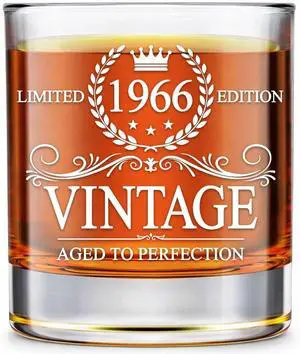 GLAKEUN 60th Birthday Gifts For Men - 60th Birthday Decorations - 1966 Vintage Whiskey Glass - Gifts For 60 Year Old Man - 1966 Bday Gift For Him - 60th Years Old Whiskey Glasses - Gift For 60 Bday GLAKEUN 60th Birthday Gifts For Men - 60th Birthday Decorations - 1966 Vintage Whiskey Glass - Gifts For 60 Year Old Man - 1966 Bday Gift For Him - 60th Years Old Whiskey Glasses - Gift For 60 Bday