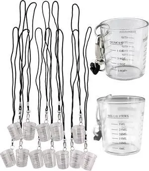 Iconikal 12-Pack Shot Glass Measuring Cup with Quick Clip on Lanyard Iconikal 12-Pack Shot Glass Measuring Cup with Quick Clip on Lanyard