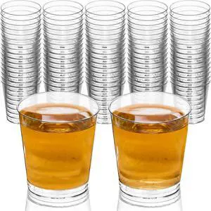 DecorRack 1 oz Shot Glasses, Hard Clear Mini Plastic Cups (80 Pack) DecorRack 1 oz Shot Glasses, Hard Clear Mini Plastic Cups (80 Pack)