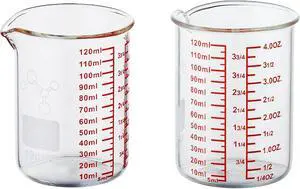 High Borosilicate Glass Measuring Cup-V-Shaped Spout,120ml(4OZ) Glass Measuring Beaker for Kitchen or Restaurant, Easy to Read(Pack of 2) High Borosilicate Glass Measuring Cup-V-Shaped Spout,120ml(4OZ) Glass Measuring Beaker for Kitchen or Restaurant, Easy to Read(Pack of 2)