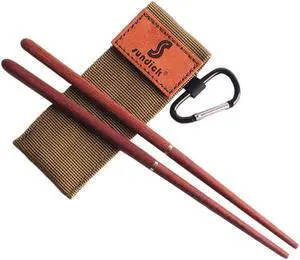 Menolana Foldable Chopsticks Travel Set - Rosewood & Copper, Portable & Reusable Menolana Foldable Chopsticks Travel Set - Rosewood & Copper, Portable & Reusable