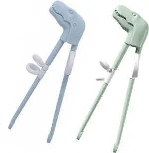Dinosaur Training Chopsticks,2pcs Chopsticks For Kids ,Reusable Chopsticks Learning Chopstick Helper,Green+Blue Dinosaur Training Chopsticks,2pcs Chopsticks For Kids ,Reusable Chopsticks Learning Chopstick Helper,Green+Blue