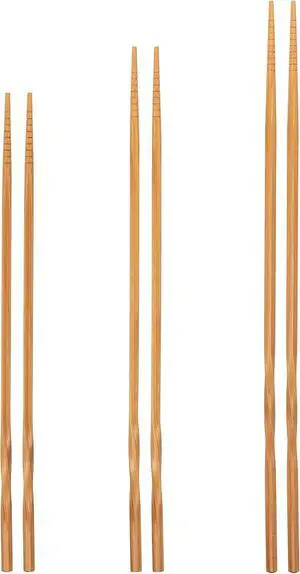 YOSUKATA Natural Wooden Long Cooking Chopsticks Set of 3 Pairs | 11.8 inch, 13-inch, 14.2 inch Brown Long Wok Wooden Chopsticks Reusable YOSUKATA Natural Wooden Long Cooking Chopsticks Set of 3 Pairs | 11.8 inch, 13-inch, 14.2 inch Brown Long Wok Wooden Chopsticks Reusable