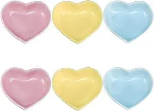 Gaolinci Heart-Shaped Multipurpose Ceramic Sauce Dish Seasoning Dishes Sushi Dipping Bowl Appetizer Plates Serving Dish Saucers Bowl(Set of 6), Multiple Colour Gaolinci Heart-Shaped Multipurpose Ceramic Sauce Dish Seasoning Dishes Sushi Dipping Bowl Appetizer Plates Serving Dish Saucers Bowl(Set of 6), Multiple Colour