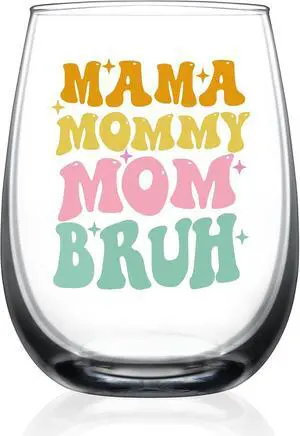 Gifts for Mom from Daughter,Son,Kids,Mother's Day Gift,Christmas Birthday Present for Mom,Wife, Her, Grandma,Mama Mommy Bruh 15 Oz Wine Glass Gifts for Mom from Daughter,Son,Kids,Mother's Day Gift,Christmas Birthday Present for Mom,Wife, Her, Grandma,Mama Mommy Bruh 15 Oz Wine Glass