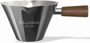 4oz Metal Espresso Shot Cups with Wooden Handle, Bright Silver | Espresso Measuring Cups, Double Spouts, Coffee Bar Accessories, Espresso Machine Accessories 4oz Metal Espresso Shot Cups with Wooden Handle, Bright Silver | Espresso Measuring Cups, Double Spouts, Coffee Bar Accessories, Espresso Machine Accessories