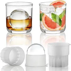 Berglander Whiskey Glasses Set of 4 (2 Bourbon Glasses, 2 Big Ice Ball Molds) 11.5 oz Reusable PET Clear Plastic Old Fashioned Glasses for Scotch Cocktail Cognac Vodka Liquor Cold Drink, Gifts for Men Berglander Whiskey Glasses Set of 4 (2 Bourbon Glasses, 2 Big Ice Ball Molds) 11.5 oz Reusable PET Clear Plastic Old Fashioned Glasses for Scotch Cocktail Cognac Vodka Liquor Cold Drink, Gifts for Men