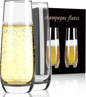 FrutPunch Champagne Glasses, Stemless Champagne Flutes Set of 2, 8OZ Champagne Flutes, Crystal Glasses, Cocktail Glass Set, Perfect for Weddings,Anniversaries, Family Gatherings (2) FrutPunch Champagne Glasses, Stemless Champagne Flutes Set of 2, 8OZ Champagne Flutes, Crystal Glasses, Cocktail Glass Set, Perfect for Weddings,Anniversaries, Family Gatherings (2)