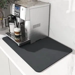 AMOAMI Coffee Mat Dish Drying Mat for Kitchen Counter-Bar Accessories, Hide Stain, Rubber Backed, Absorbent, Fit Under Coffee Maker, Espresso Machine, Pot, Dish Rack, 12"x19", Dark Grey AMOAMI Coffee Mat Dish Drying Mat for Kitchen Counter-Bar Accessories, Hide Stain, Rubber Backed, Absorbent, Fit Under Coffee Maker, Espresso Machine, Pot, Dish Rack, 12"x19", Dark Grey