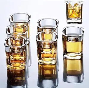 Hlukana 6 Pack Heavy Base Shot Glasses Set, 2.2 oz Clear Tequila Square Shot Glass Bulk, Espresso Shot Glass for Vodka, Whiskey, Tequila, Espressos, Spirits & Liquors Hlukana 6 Pack Heavy Base Shot Glasses Set, 2.2 oz Clear Tequila Square Shot Glass Bulk, Espresso Shot Glass for Vodka, Whiskey, Tequila, Espressos, Spirits & Liquors