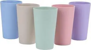 Wheat Straw Unbreakable Cup | 20 oz Reusable Water Drinking Glasses Sets of 5 | Lightweight Tumbler for Kitchen Outdoor | Dishwasher Safe, BPA Free and Eco friendly (20 oz, 5 Color_A) Wheat Straw Unbreakable Cup | 20 oz Reusable Water Drinking Glasses Sets of 5 | Lightweight Tumbler for Kitchen Outdoor | Dishwasher Safe, BPA Free and Eco friendly (20 oz, 5 Color_A)