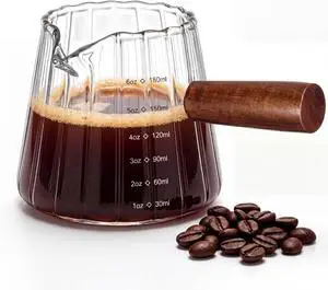 Jingmore 1 Pcs Espresso Shot Glass with Handle, 6 oz/180 ml Espresso Cup with Single V-shaped Mouth, Measuring Cup for Milk Tea Coffee Bar Accessories (Clear) Jingmore 1 Pcs Espresso Shot Glass with Handle, 6 oz/180 ml Espresso Cup with Single V-shaped Mouth, Measuring Cup for Milk Tea Coffee Bar Accessories (Clear)