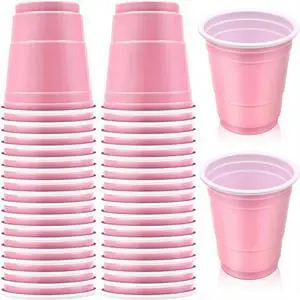 30 Pcs Disposable 2oz Shot Glasses Plastic Cups for Wedding, Graduation Party, Beer Sample Taste Serving, Birthday (Light Pink) 30 Pcs Disposable 2oz Shot Glasses Plastic Cups for Wedding, Graduation Party, Beer Sample Taste Serving, Birthday (Light Pink)