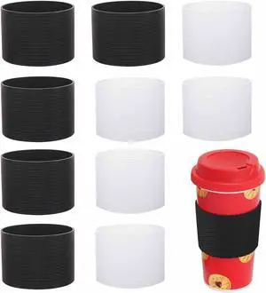 10 PACK Heat-resistant Silicone Nonslip Coffee Cup Reusable Glass Bottle Mug Cup Sleeve for Hot Drinks 10 PACK Heat-resistant Silicone Nonslip Coffee Cup Reusable Glass Bottle Mug Cup Sleeve for Hot Drinks