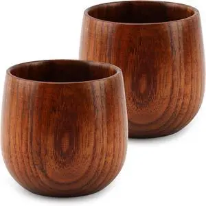 Wooden Tea Cups, 2 Pack Old Fashioned Bourbon Gifts, Unique Wooden Whiskey Cups (6 oz) for Men, Dad, or Brother Wooden Tea Cups, 2 Pack Old Fashioned Bourbon Gifts, Unique Wooden Whiskey Cups (6 oz) for Men, Dad, or Brother