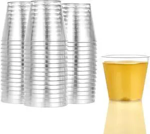 Hanna K. Signature 100 Shot Glasses 2oz Clear Premium Hard Plastic Disposable Cups, Ideal for Jello Shots, Wine Tasting, Condiments, Sauce, Dipping, Samples (12217) Hanna K. Signature 100 Shot Glasses 2oz Clear Premium Hard Plastic Disposable Cups, Ideal for Jello Shots, Wine Tasting, Condiments, Sauce, Dipping, Samples (12217)
