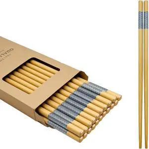10Pairs Natural Bamboo Chopsticks Reusable,Chop Sticks Reusable Dishwasher Safe,Non-Slip Unique Pattern Design,Chinese Chopsticks Suitable for Asian Cuisine(9.45in/24cm) 10Pairs Natural Bamboo Chopsticks Reusable,Chop Sticks Reusable Dishwasher Safe,Non-Slip Unique Pattern Design,Chinese Chopsticks Suitable for Asian Cuisine(9.45in/24cm)