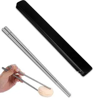Travel Chopsticks with Case, 9.25 Inch Reusable Stainless Steel Chopsticks for Adults, Portable for Travel (Silver) Travel Chopsticks with Case, 9.25 Inch Reusable Stainless Steel Chopsticks for Adults, Portable for Travel (Silver)