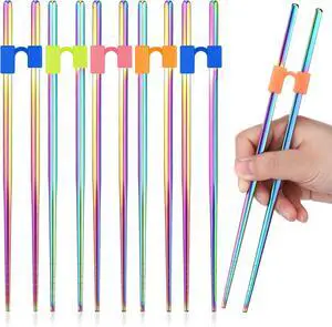 5 Pairs Training Chopsticks Helpers, Stainless Steel, Colorful | Stainless Steel Non-slip Training Chopstick for Beginner Replaceable Practice Chopsticks Adults Learner, Colorful 5 Pairs Training Chopsticks Helpers, Stainless Steel, Colorful | Stainless Steel Non-slip Training Chopstick for Beginner Replaceable Practice Chopsticks Adults Learner, Colorful