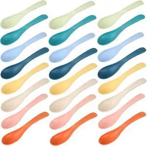 24Pcs Wheat Straw Spoon set Unbreakable Soup Spoons 6 Inches Ramen Spoons Portable Small Cereal Spoon for Adult (8 colors) 24Pcs Wheat Straw Spoon set Unbreakable Soup Spoons 6 Inches Ramen Spoons Portable Small Cereal Spoon for Adult (8 colors)