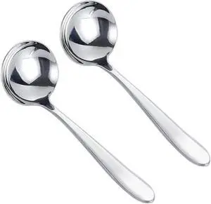 Small Soup Ladles,7.6'' Gravy Ladle 18/10 Stainless Steel Kitchen Cooking Serving Ladle for Soups,Sauces,Stews and More,Silver (2pack) Small Soup Ladles,7.6'' Gravy Ladle 18/10 Stainless Steel Kitchen Cooking Serving Ladle for Soups,Sauces,Stews and More,Silver (2pack)