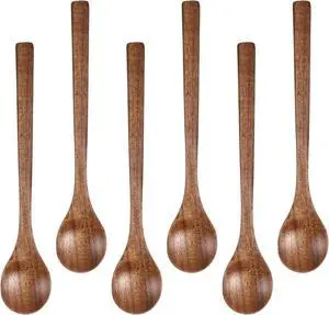 6 Pcs Wooden Spoons for Eating, 6.7 Inch Small Wooden Spoons for Honey, Soup Spoon Set Wood Serving Table Spoon Teaspoon for Tea, Coffee, Hot Cocoa, Jam, Soup, Bath Salts, Stirring, Smooth Finish 6 Pcs Wooden Spoons for Eating, 6.7 Inch Small Wooden Spoons for Honey, Soup Spoon Set Wood Serving Table Spoon Teaspoon for Tea, Coffee, Hot Cocoa, Jam, Soup, Bath Salts, Stirring, Smooth Finish