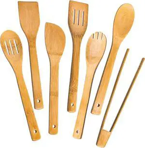 Eisinly 7-Piece Wooden Cooking Spoons,Durable Carbonized Bamboo Utensil Set | Carbonized Bamboo, Heat-Treated for Durability, Resists Moisture and Warping Better than Regular Bamboo, Lasts for Years Eisinly 7-Piece Wooden Cooking Spoons,Durable Carbonized Bamboo Utensil Set | Carbonized Bamboo, Heat-Treated for Durability, Resists Moisture and Warping Better than Regular Bamboo, Lasts for Years