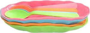 Colorful Banana Split Sundae Dessert Spoon & Dish Set, Assorted Colors (4) | Reusable Party Sundae Bowls with Spoons, Great for Ice Cream, Snacks & Treats Colorful Banana Split Sundae Dessert Spoon & Dish Set, Assorted Colors (4) | Reusable Party Sundae Bowls with Spoons, Great for Ice Cream, Snacks & Treats