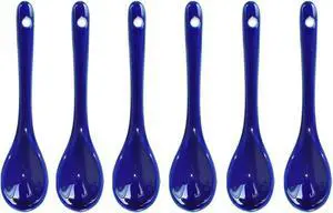 6 pcs Porcelain Egg Spoons Ceramic Spoons 4.7 inch Coffee Dessert Yogurt Tea Milky Tea Dark Blue 6 pcs Porcelain Egg Spoons Ceramic Spoons 4.7 inch Coffee Dessert Yogurt Tea Milky Tea Dark Blue