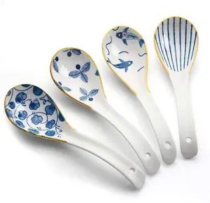 IQCWOOD Ceramic Spoons, 6.3" Asian Chinese Soup Spoon, 4Pcs | Rice Spoons, Deep Soup Bowl, Easy to Hold, Fine Glaze, for Ramen, Pho, Miso Soup & Wontons, Dishwasher Safe IQCWOOD Ceramic Spoons, 6.3" Asian Chinese Soup Spoon, 4Pcs | Rice Spoons, Deep Soup Bowl, Easy to Hold, Fine Glaze, for Ramen, Pho, Miso Soup & Wontons, Dishwasher Safe