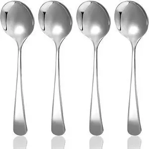 4 Pcs 6.5 Inch Soup Spoons, Stainless Steel for Home, Restaurant | Daily Dining, Catering Use, Dishwasher Safe 4 Pcs 6.5 Inch Soup Spoons, Stainless Steel for Home, Restaurant | Daily Dining, Catering Use, Dishwasher Safe