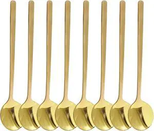 Demitasse Espresso Spoons, 8Pcs Gold, 5.3inch, Stainless Steel | Mini Tea Spoons, For Coffee Sugar Dessert Cake Ice Cream Soup Antipasto Cappuccino Demitasse Espresso Spoons, 8Pcs Gold, 5.3inch, Stainless Steel | Mini Tea Spoons, For Coffee Sugar Dessert Cake Ice Cream Soup Antipasto Cappuccino