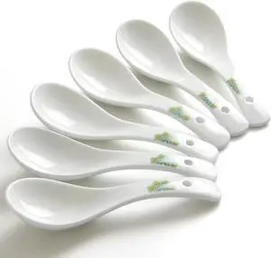 Asian Ceramic Soup Spoons Set of 6, 5.5" White Porcelain Ramen Spoons for Pho, Wonton, Miso Noodle Soup, Long Handle & Dishwasher Safe, Elegant Kitchen & Housewarming Gift Asian Ceramic Soup Spoons Set of 6, 5.5" White Porcelain Ramen Spoons for Pho, Wonton, Miso Noodle Soup, Long Handle & Dishwasher Safe, Elegant Kitchen & Housewarming Gift