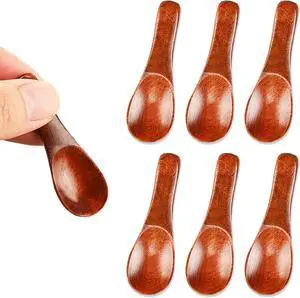 6 Pcs Small Wooden Spoons 2.36in Mini Spoon for Salt Spice Jars Ice Cream Honey Coffee Tea Sugar Sauces Jam Mustard Cooking Wood Tiny Eating Teaspoon 6 Pcs Small Wooden Spoons 2.36in Mini Spoon for Salt Spice Jars Ice Cream Honey Coffee Tea Sugar Sauces Jam Mustard Cooking Wood Tiny Eating Teaspoon
