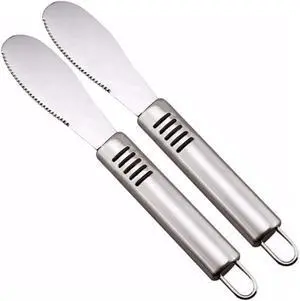 2PCS Butter Spreaders Spatula, Stainless Steel Butter Knives Condiment Cheese Dessert Jam Cream Spreader for Breads, Sandwiches - 8.4 Inches 2PCS Butter Spreaders Spatula, Stainless Steel Butter Knives Condiment Cheese Dessert Jam Cream Spreader for Breads, Sandwiches - 8.4 Inches