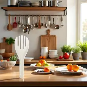 White Jumbo Large Plastic Rice Paddle Spatula Scoop Fork-Like, 10.63" (27 cm) Long, Rice and Potato Servers, Serving Spoons White Jumbo Large Plastic Rice Paddle Spatula Scoop Fork-Like, 10.63" (27 cm) Long, Rice and Potato Servers, Serving Spoons